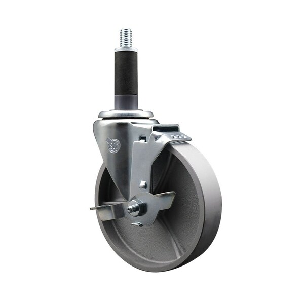 4'' Semi Steel Swivel 1'' Expanding Stem Caster with Brake